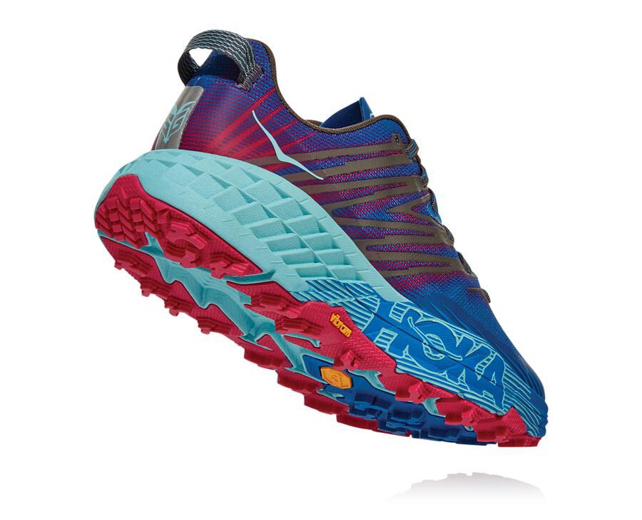 Hoka One One Speedgoat 4 Trailskor Dam - Blå - MNQIU-8072